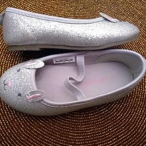 Carters bunny rabbit silver glitter ballet flat 7